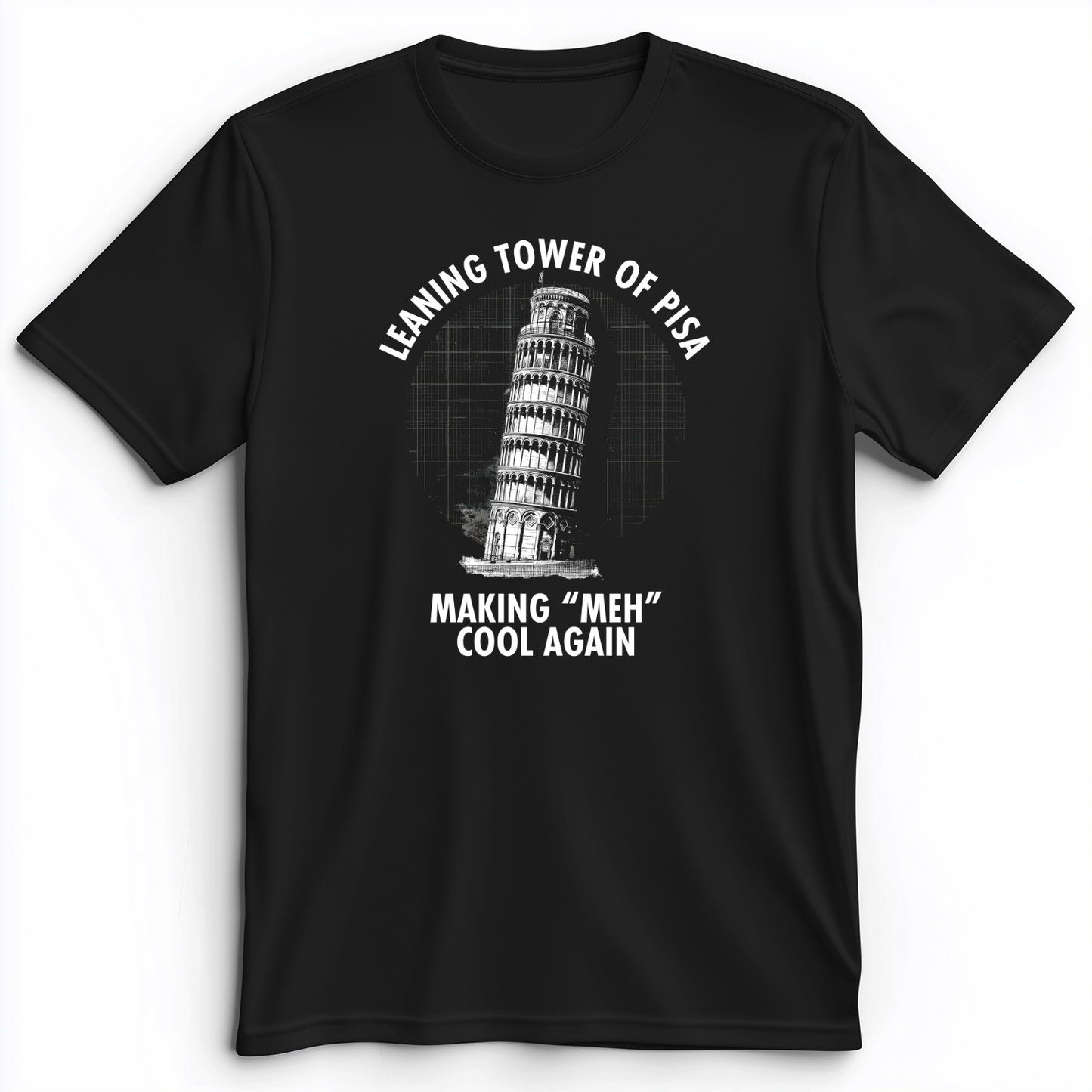 Leaning Tower of Pisa Premium Tee Black / S
