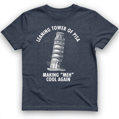 Leaning Tower of Pisa T-Shirt Heather Navy / S