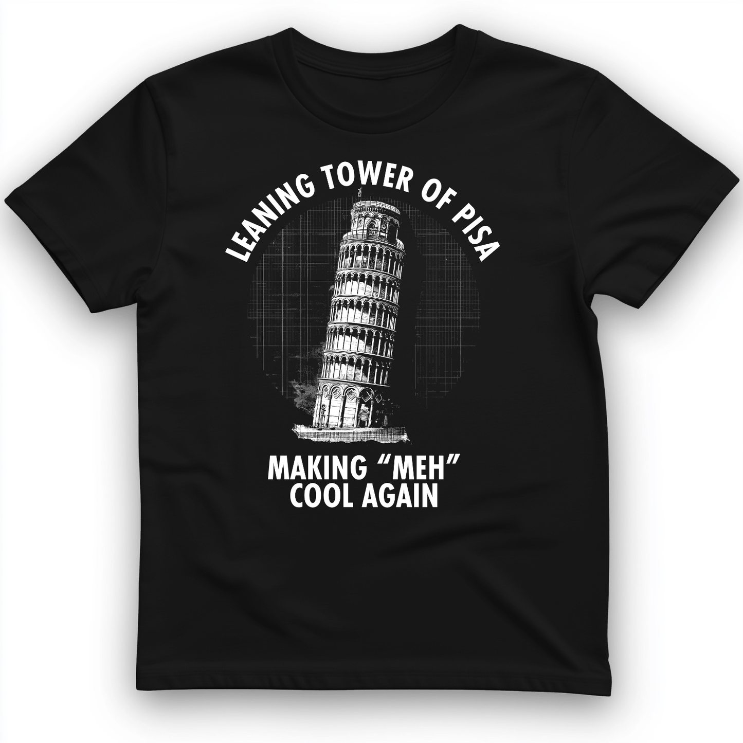 Leaning Tower of Pisa T-Shirt Black / S