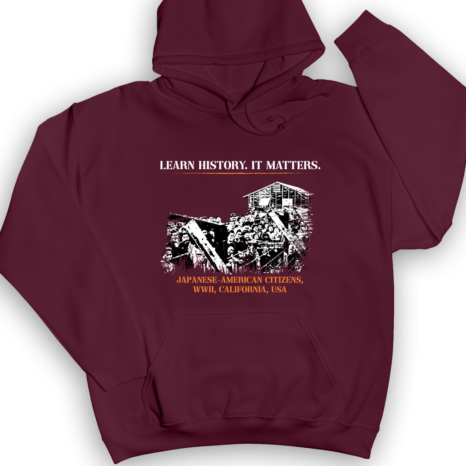 Learn History It Matters Hoodie Maroon / S