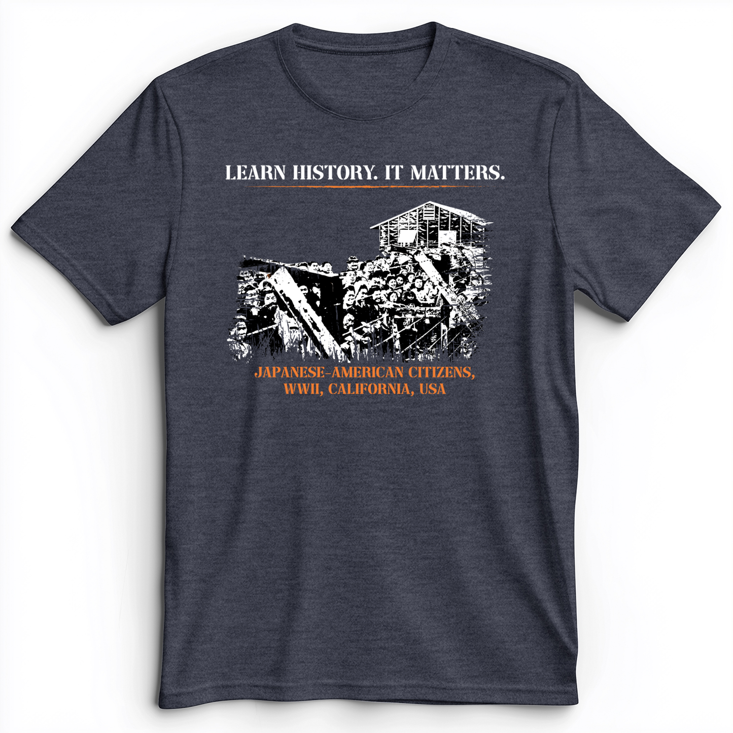 Learn History It Matters Premium Tee Heather Navy / S