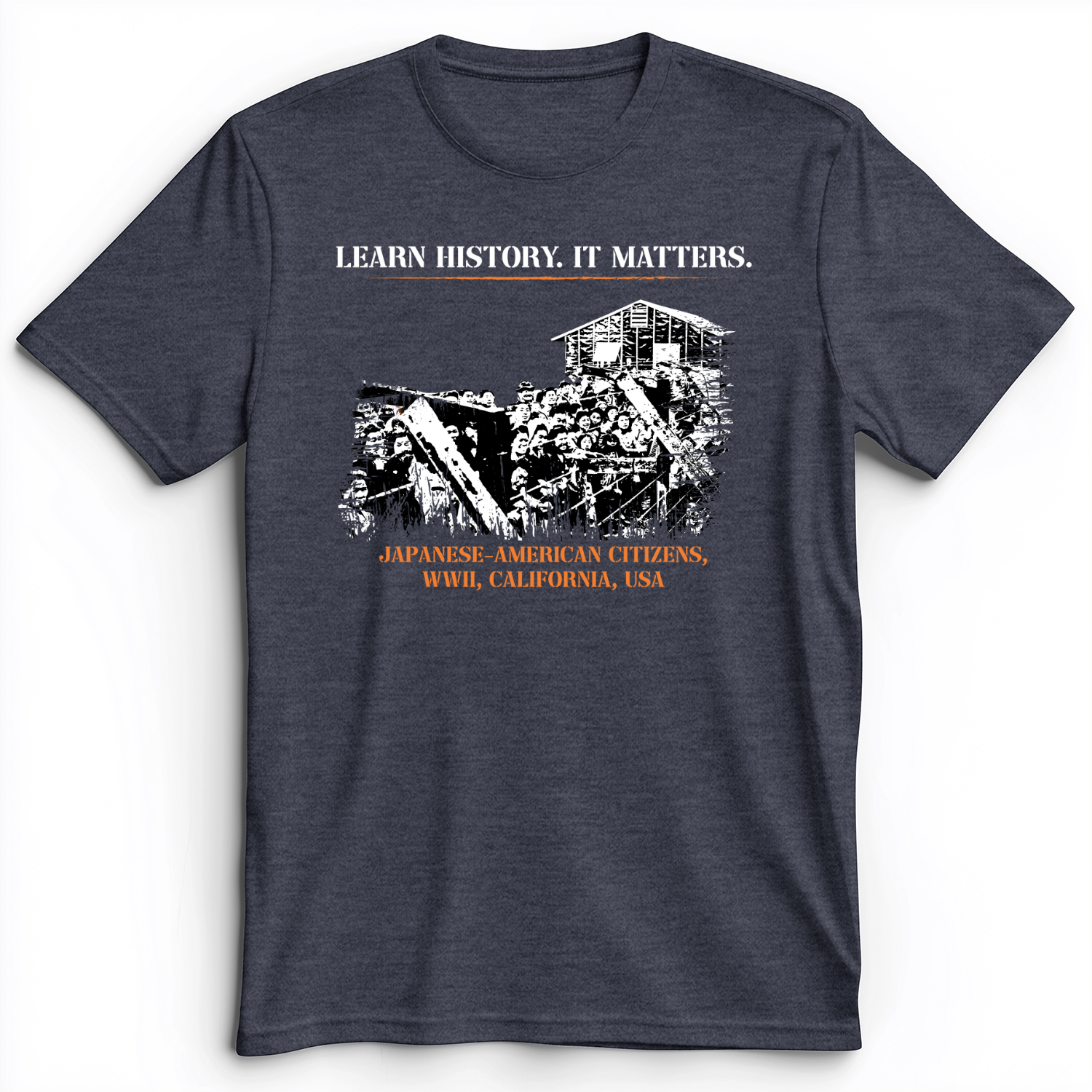 Learn History It Matters Premium Tee Heather Navy / S