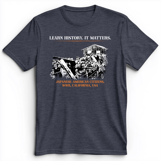 Learn History It Matters Premium Tee Heather Navy / S