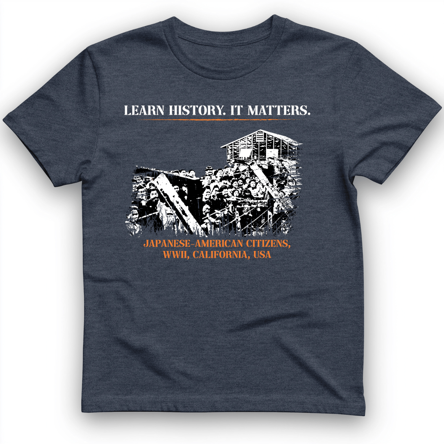 Learn History It Matters T-Shirt Heather Navy / S