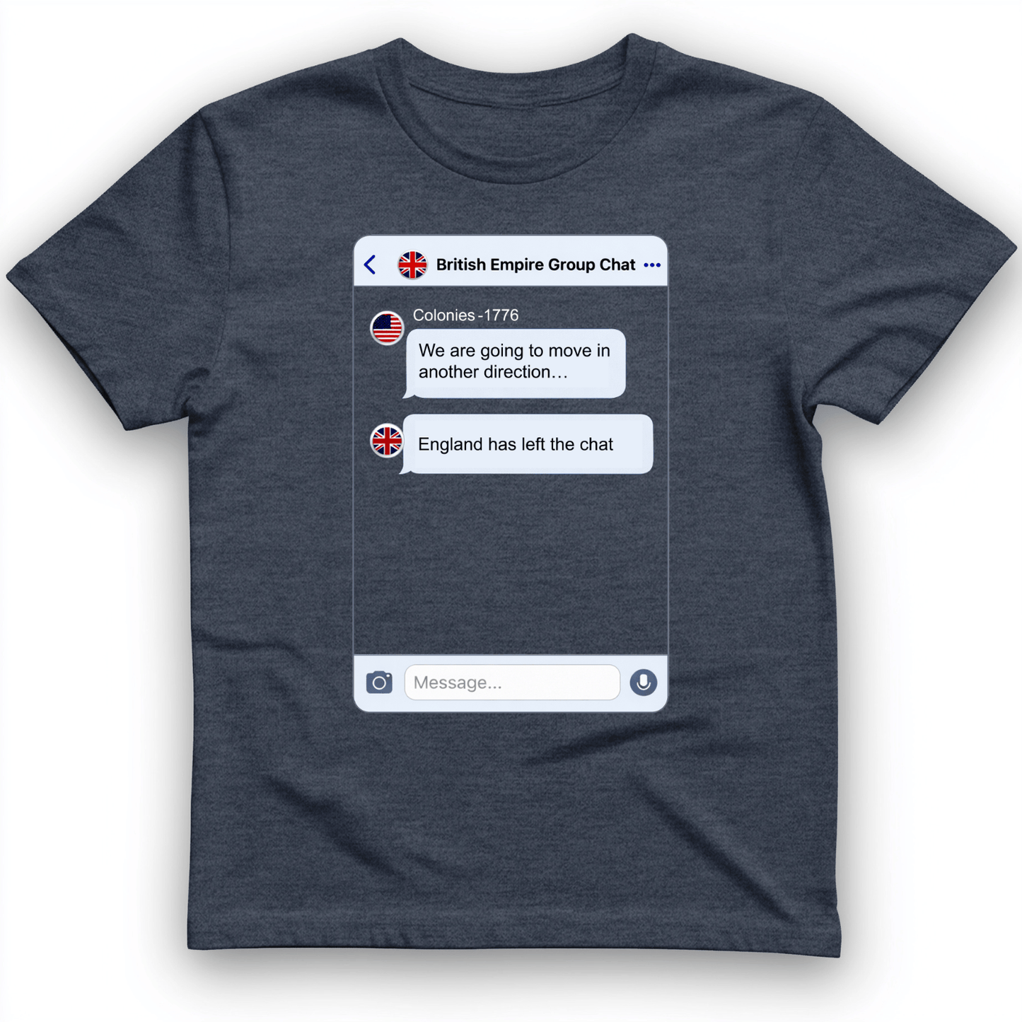 Left the Chat T-Shirt Heather Navy / S