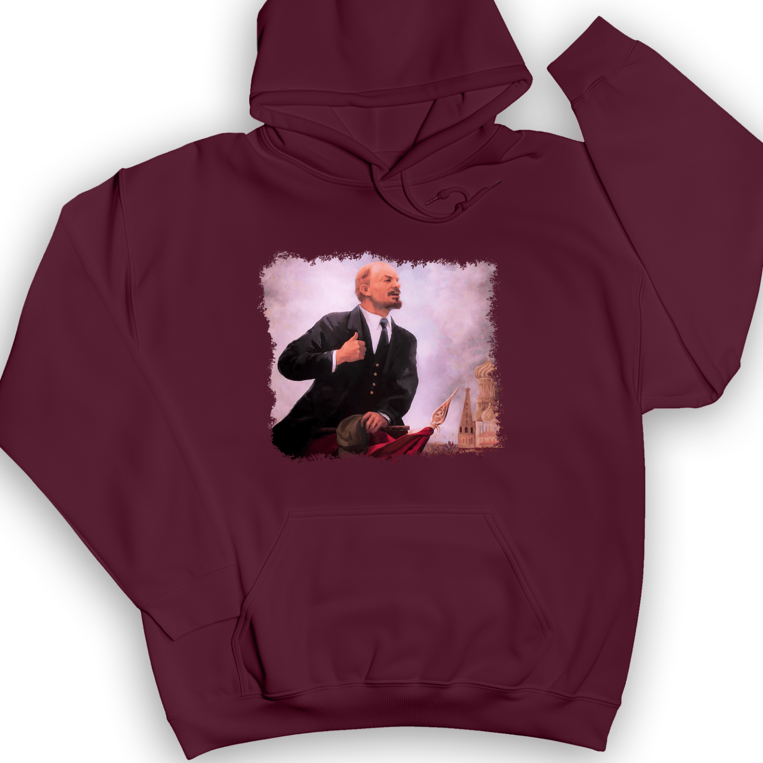 Lenin Hoodie Maroon / S