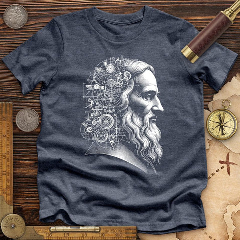 Leonardo's Engine High Quality Tee Heather Navy / S