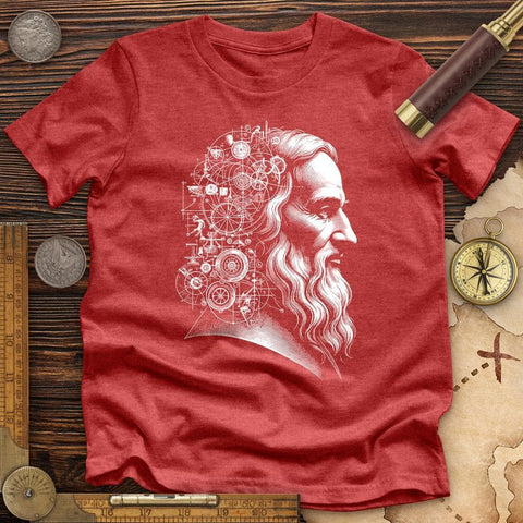 Leonardo's Engine High Quality Tee Heather Red / S