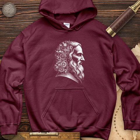 Leonardo's Engine Hoodie Maroon / S