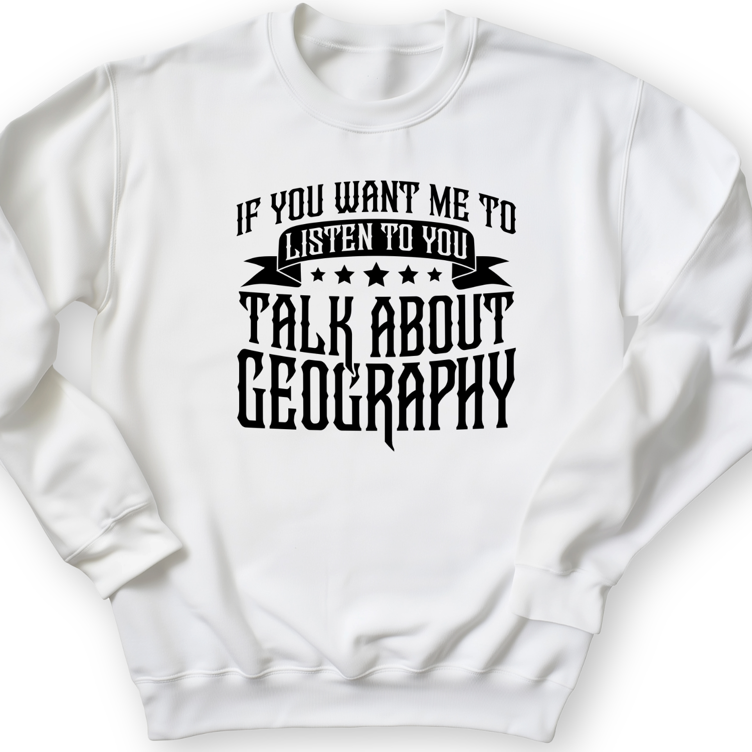 Let's Talk About Geography Crewneck White / S
