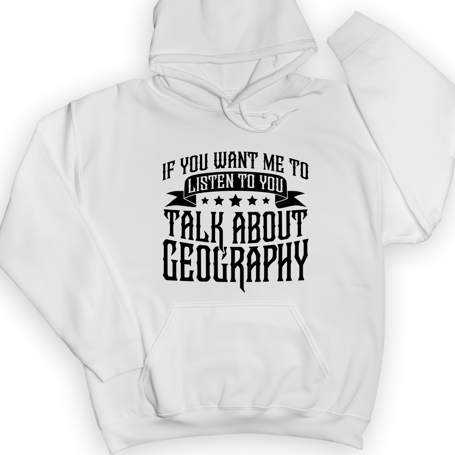 Let's Talk About Geography Hoodie White / S