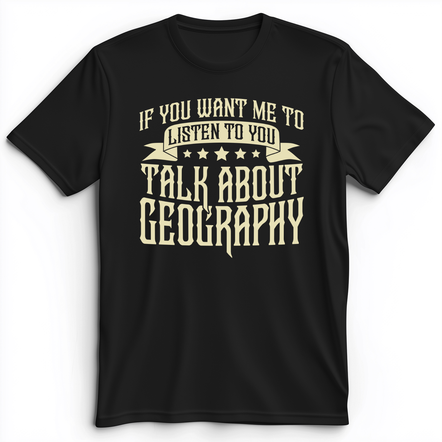 Let's Talk About Geography Premium Tee Black / S
