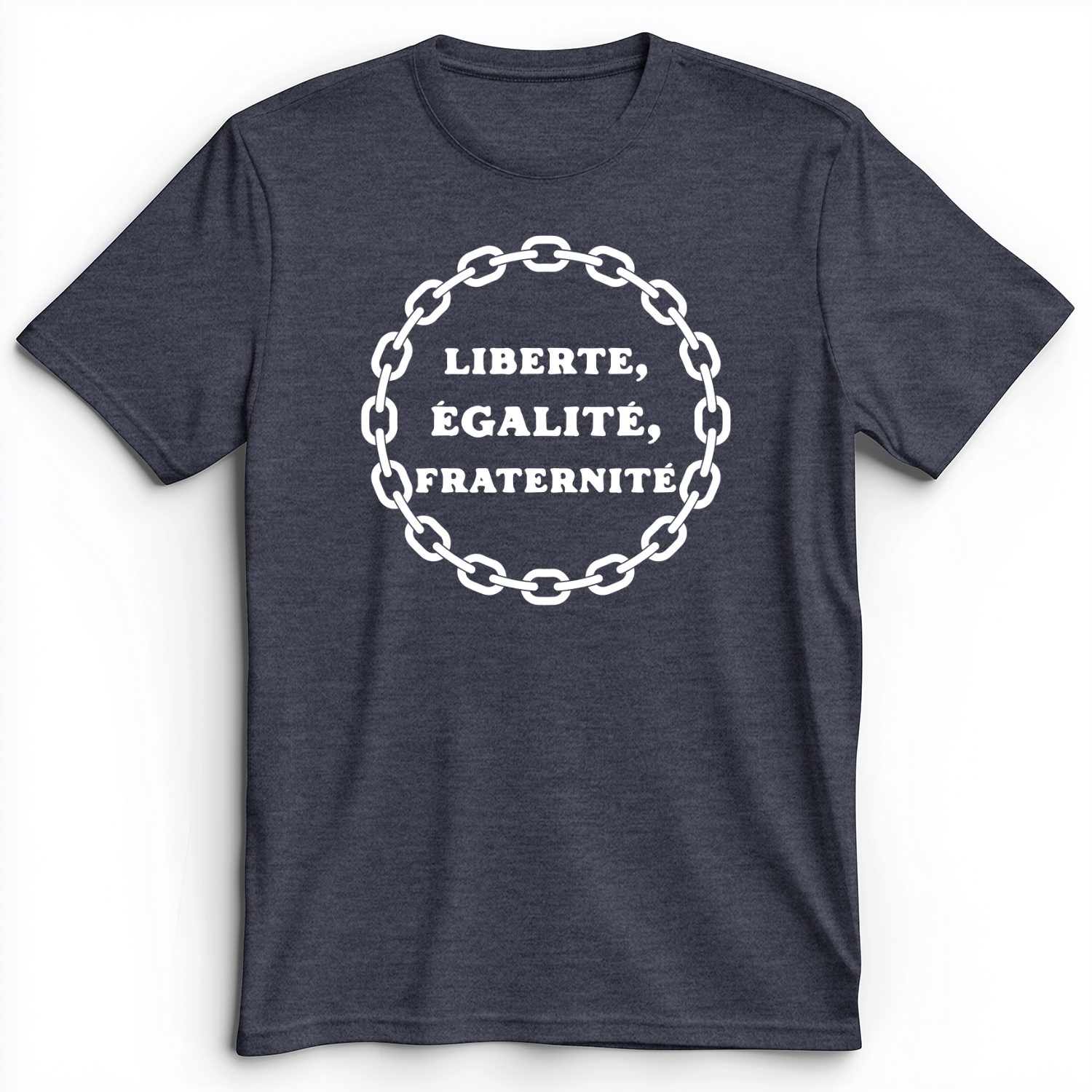 Liberte Egalite Fraternite Premium Tee Heather Navy / S