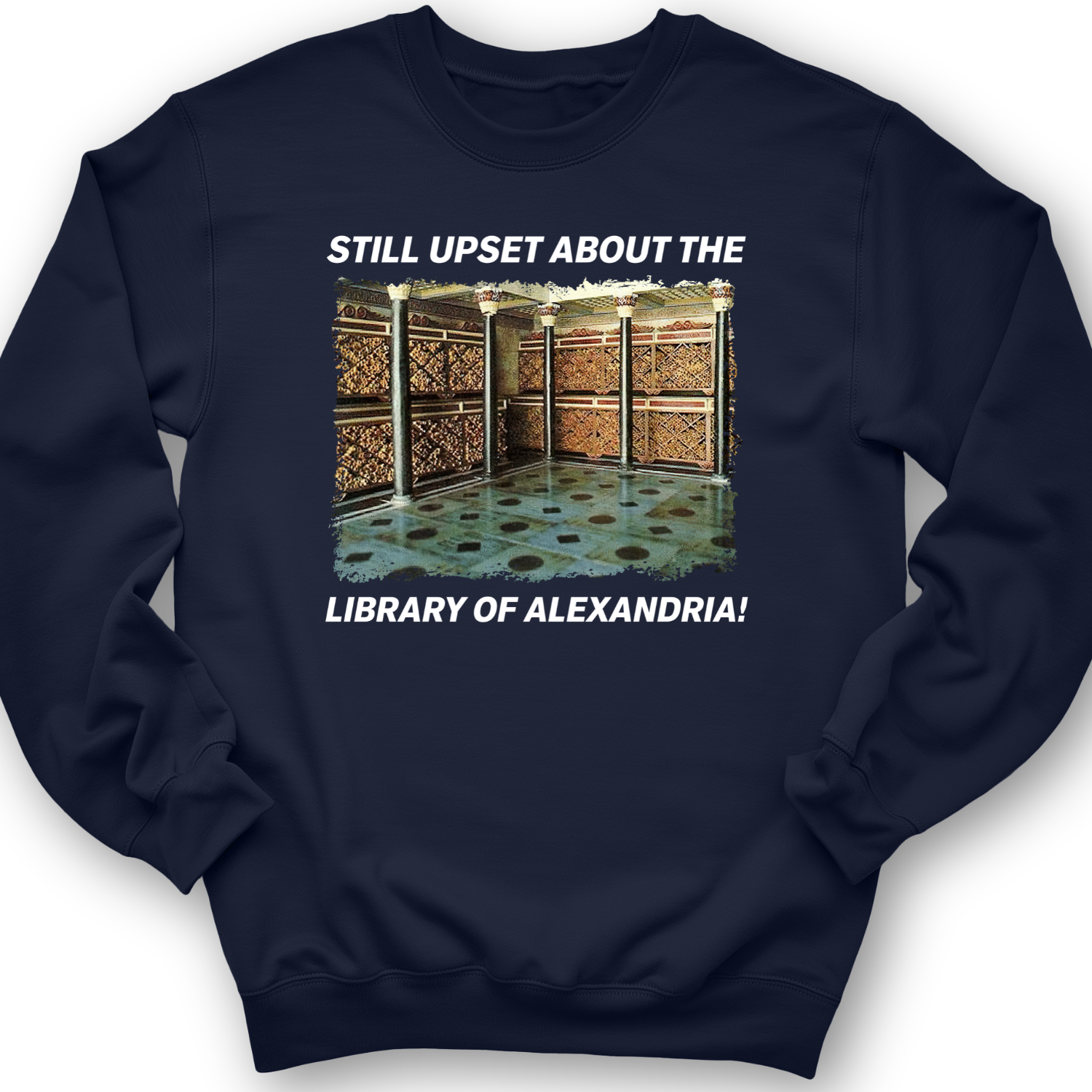 Library Of Alexandria Crewneck Navy / S