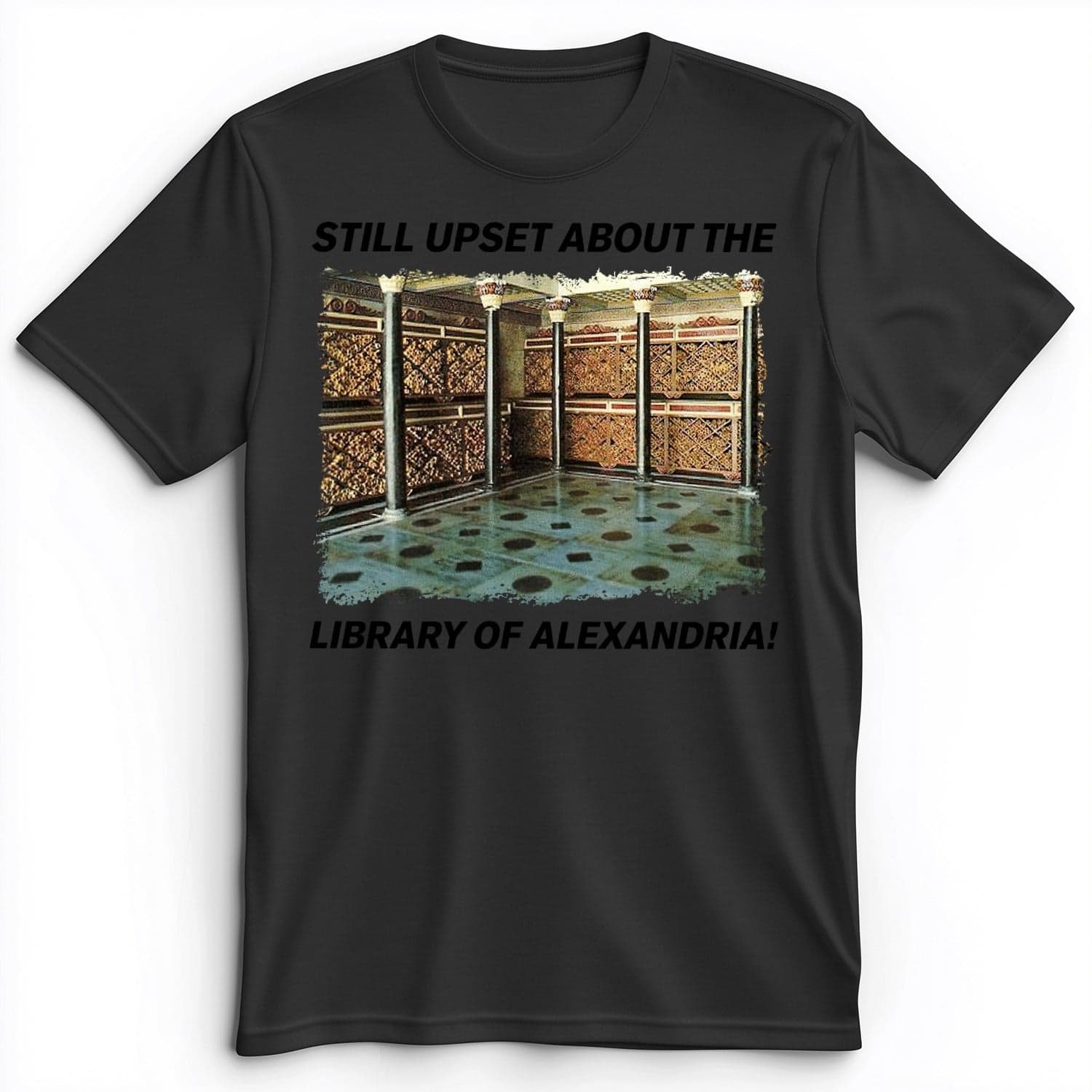 Library Of Alexandria Premium Tee Dark Grey Heather / S