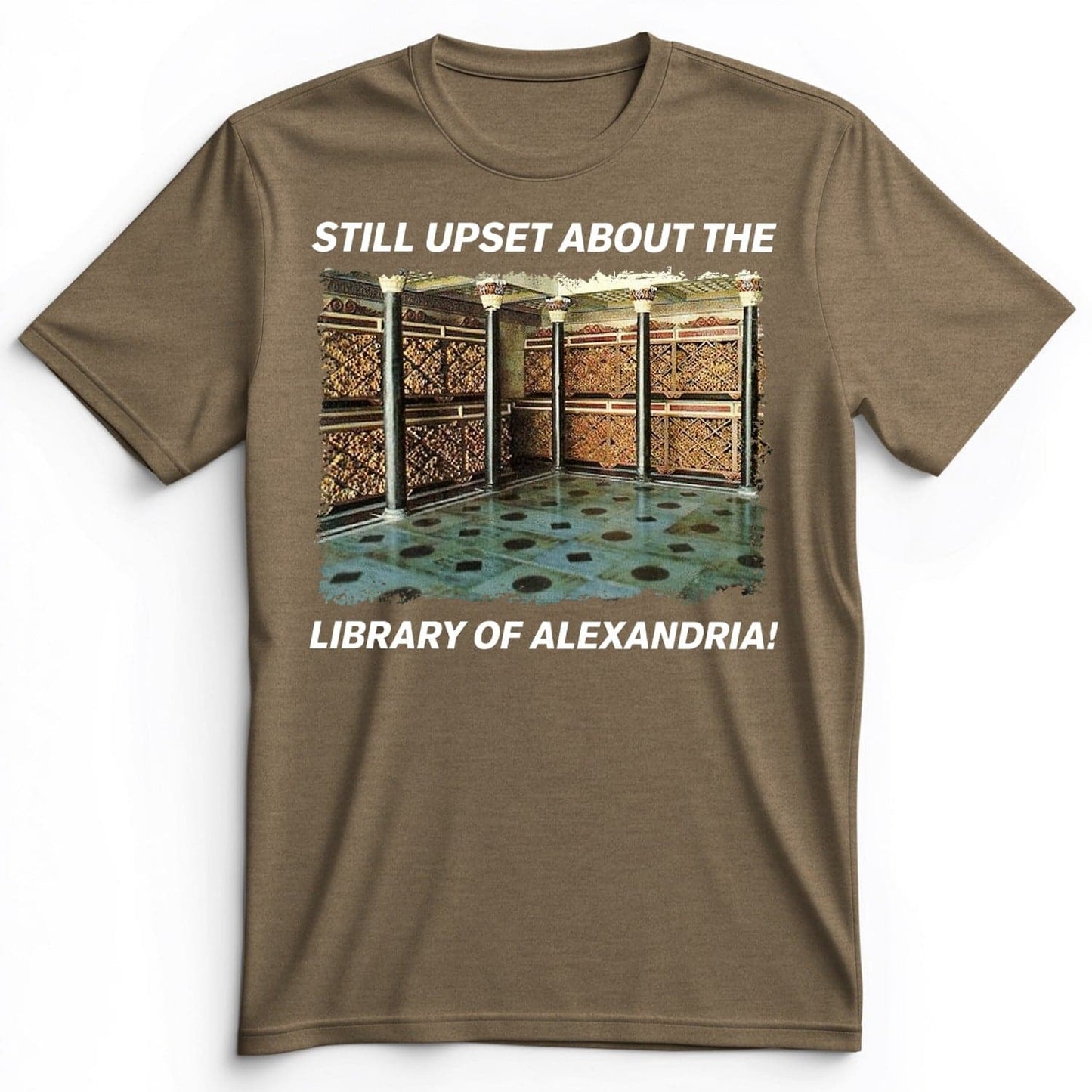 Library Of Alexandria Premium Tee Heather Olive / S
