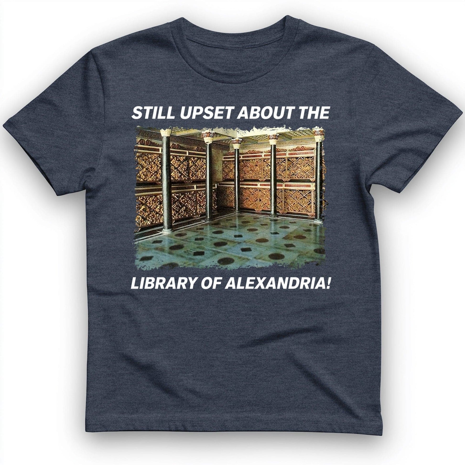 Library Of Alexandria T-Shirt Heather Navy / S