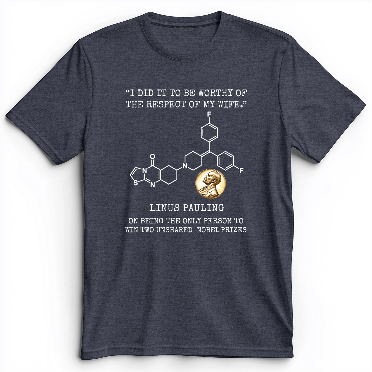 Linus Pauling Premium Tee Heather Navy / S