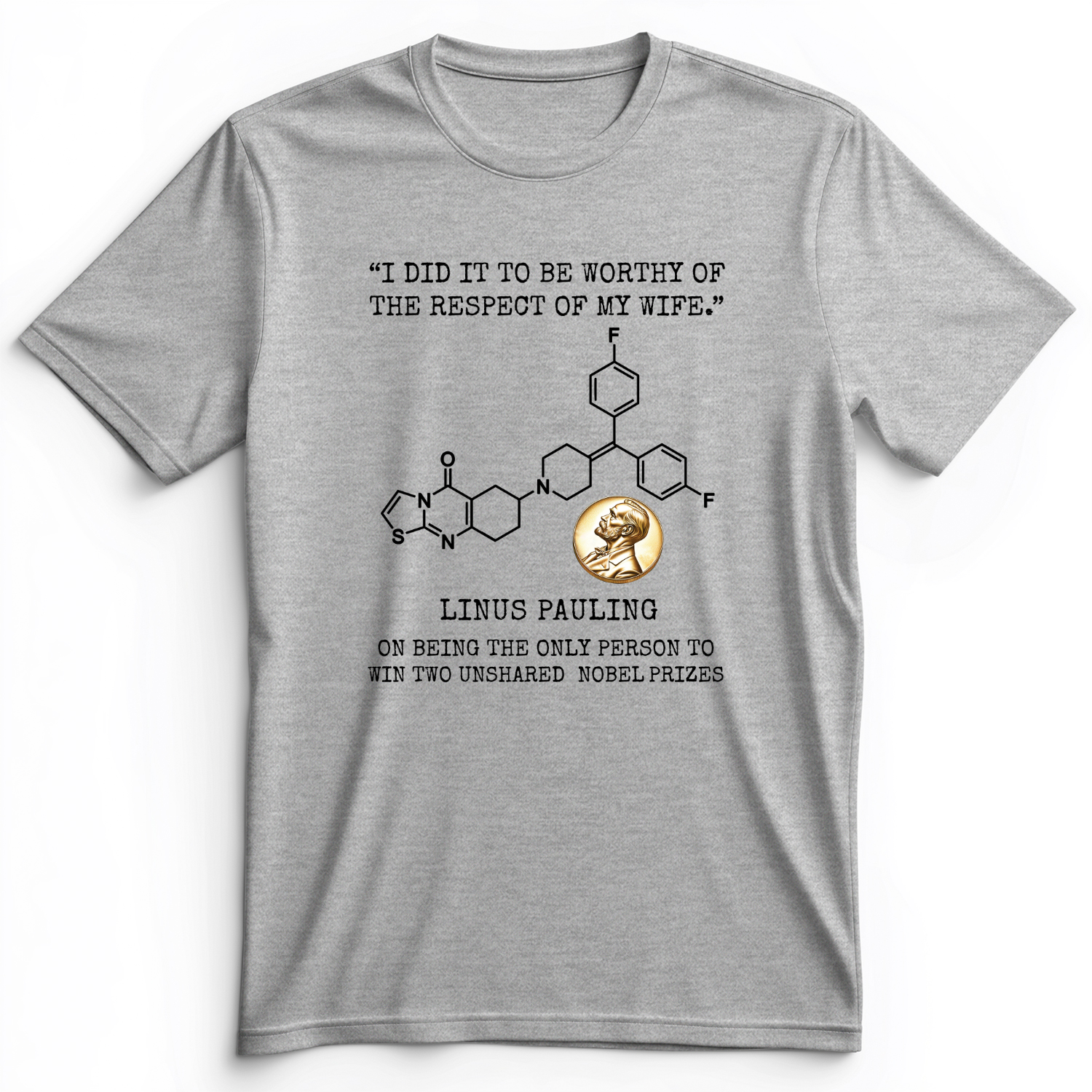 Linus Pauling Premium Tee Athletic Heather / S