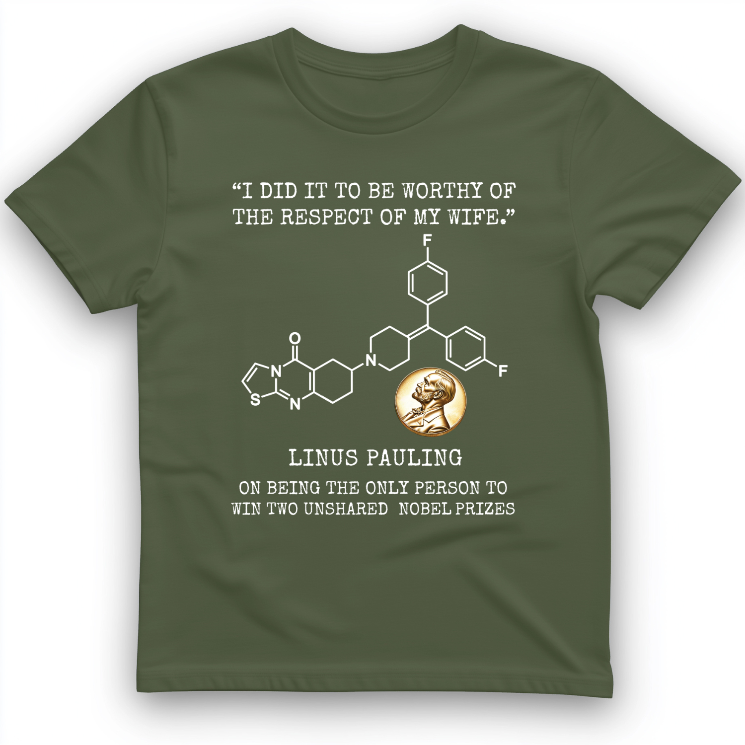 Linus Pauling T-Shirt Military Green / S