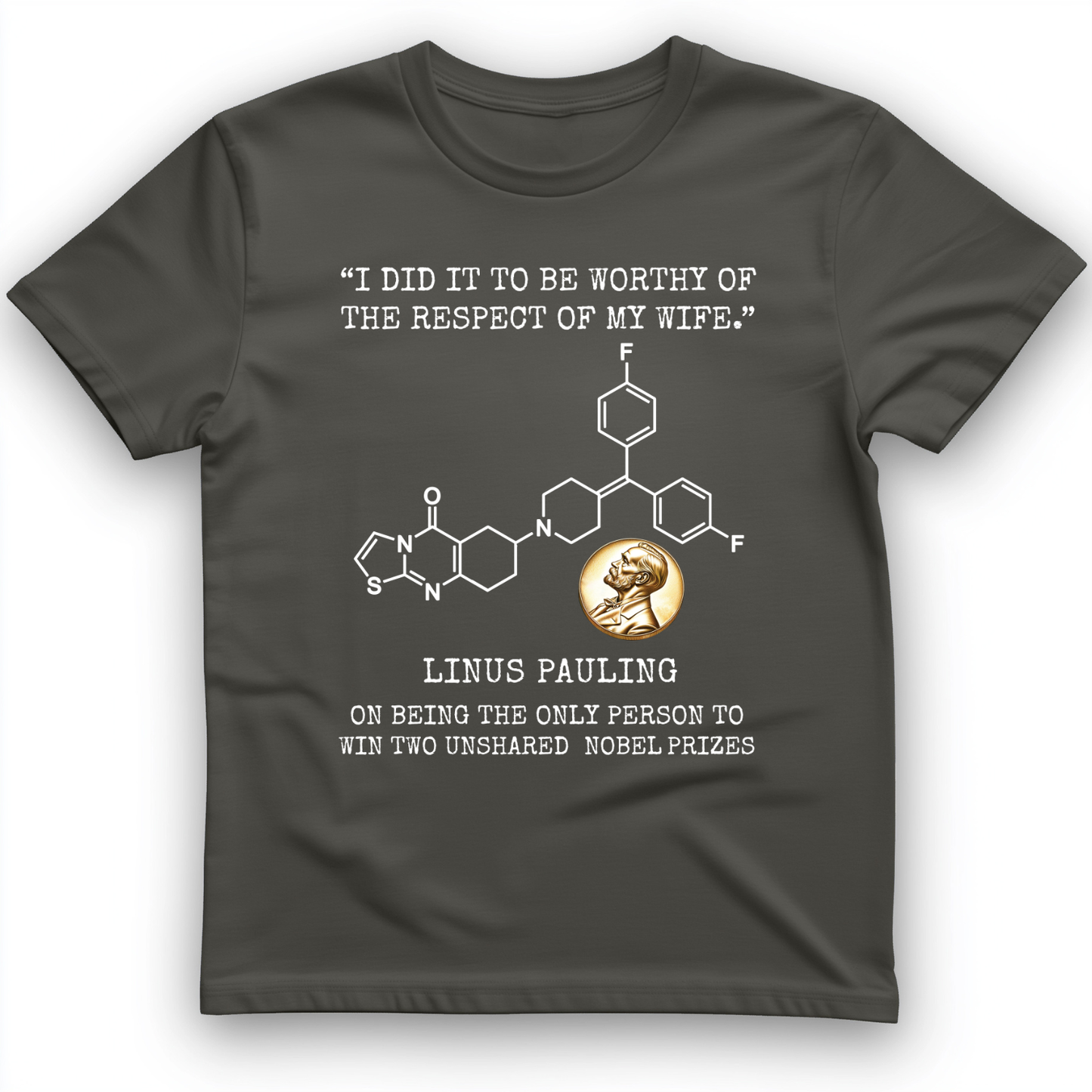 Linus Pauling T-Shirt Charcoal / S