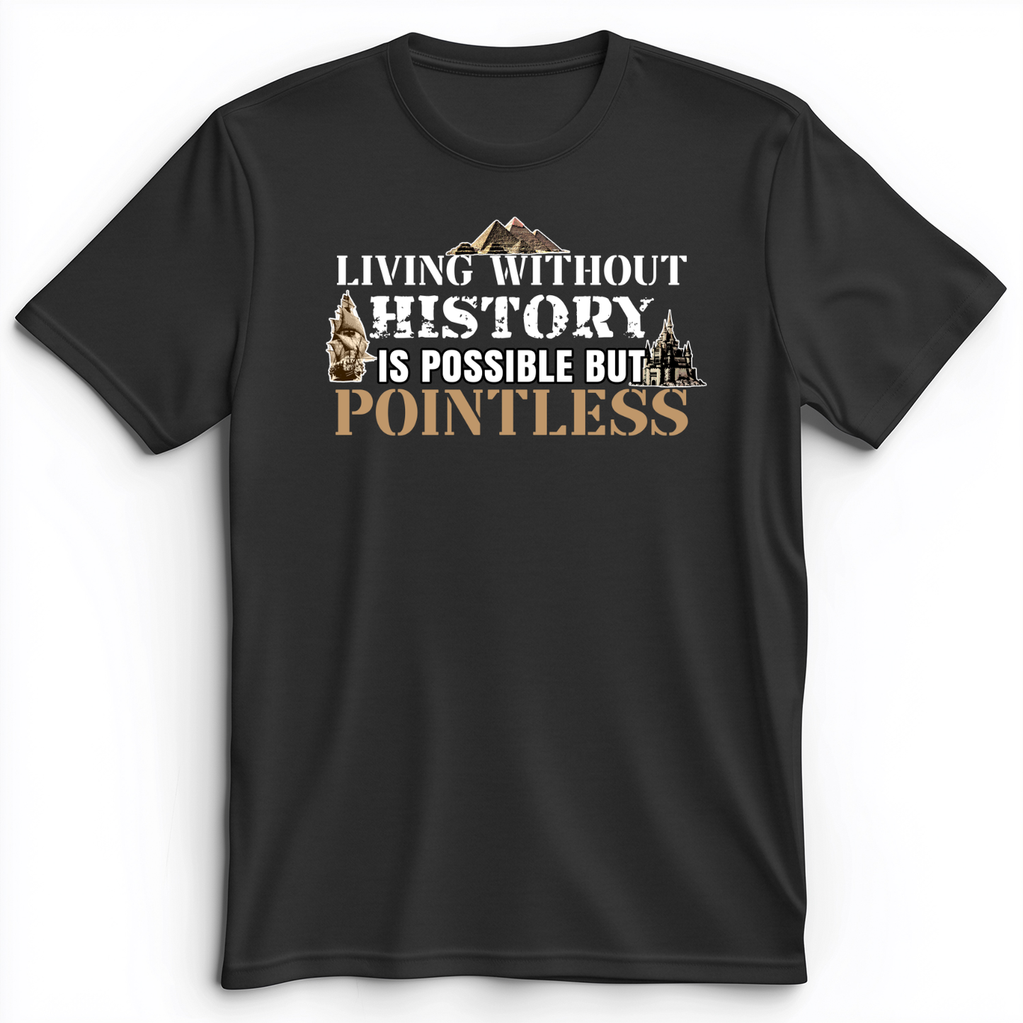 Living Without History Premium Tee Dark Grey Heather / S