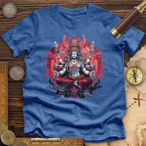 Lord Shiva Cotton High Quality Tee Heather True Royal / S