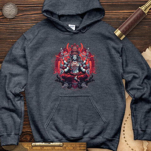 Lord Shiva Cotton Hoodie Heather Navy / S