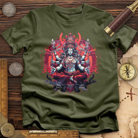 Lord Shiva Cotton T-Shirt Military Green / S