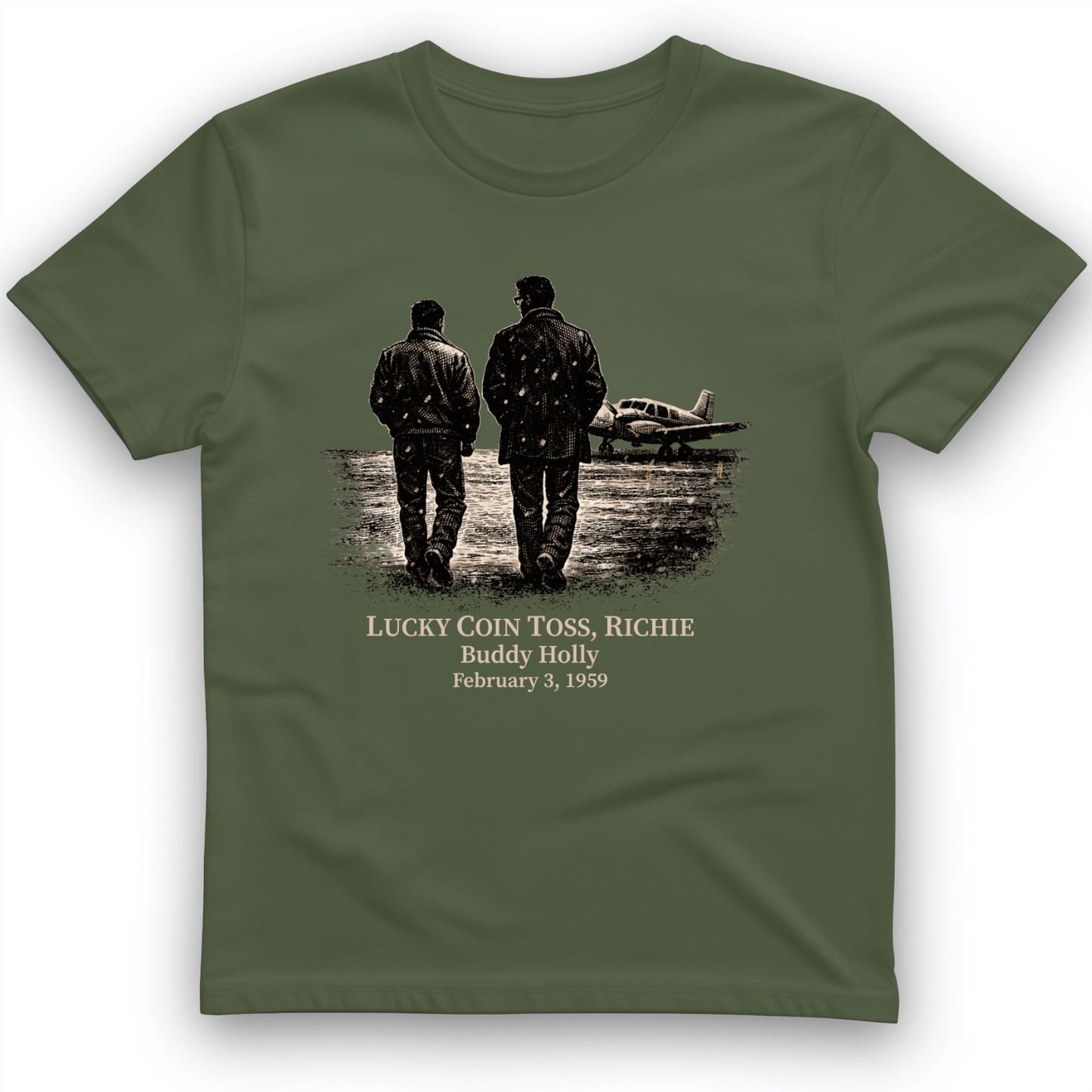 Lucky Coin Toss T-Shirt Military Green / S