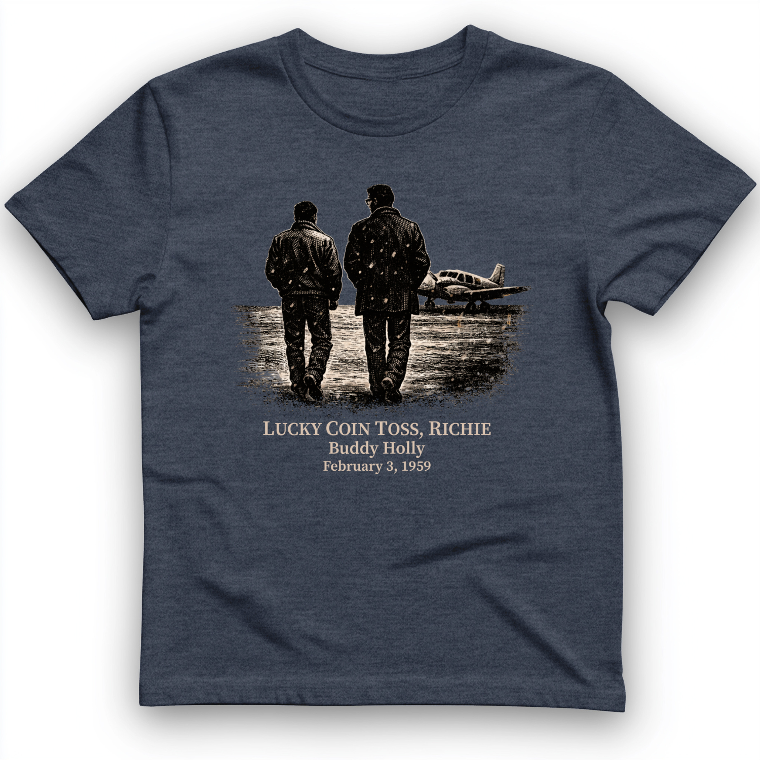 Lucky Coin Toss T-Shirt Heather Navy / S