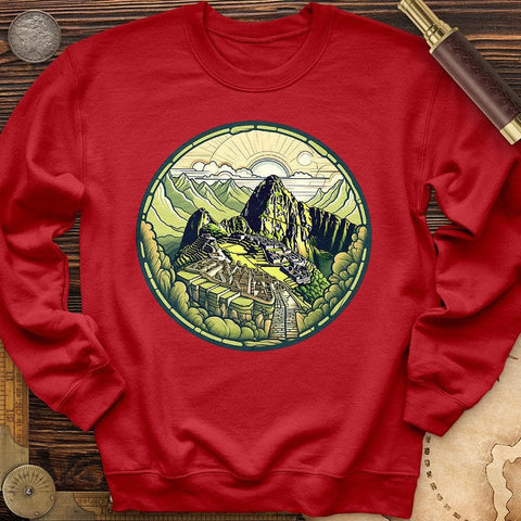 Machu Picchu Mountain Crewneck Red / S