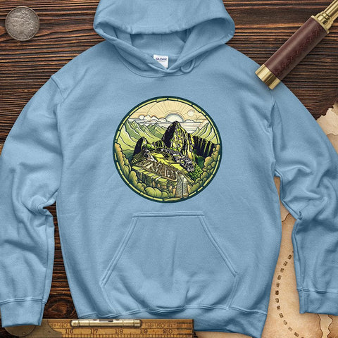 Machu Picchu Mountain Hoodie Light Blue / S