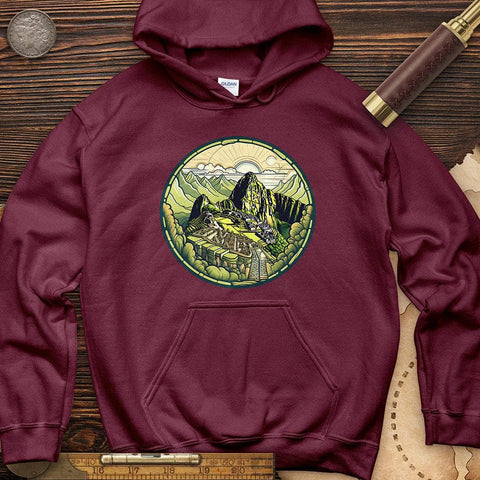 Machu Picchu Mountain Hoodie Maroon / S