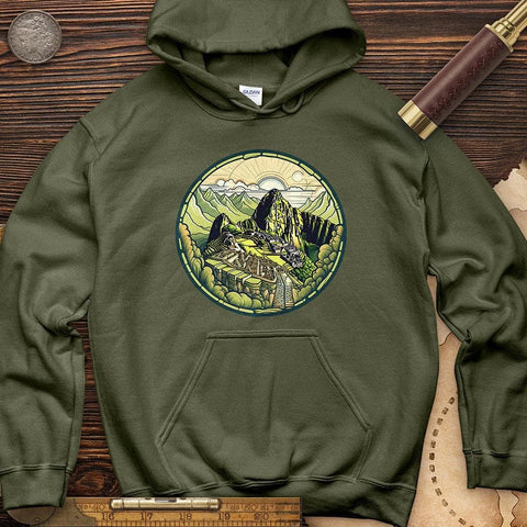 Machu Picchu Mountain Hoodie Military Green / S