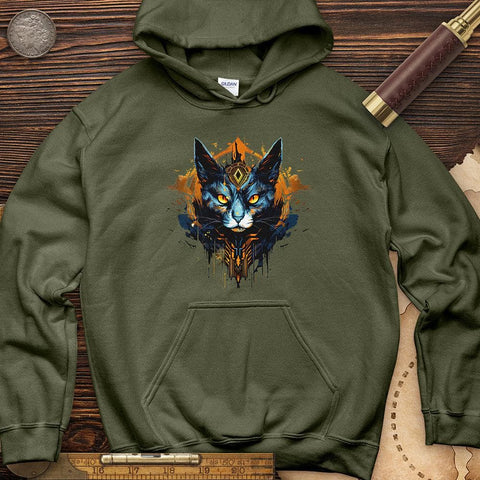 Magic Cat Hoodie Military Green / S