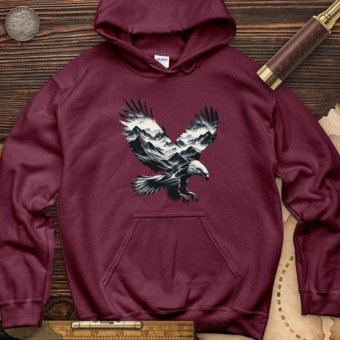 Majestic Eagle Mountain Hoodie Maroon / S