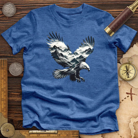 Majestic Eagle Mountain Premium QualityTee Heather True Royal / S