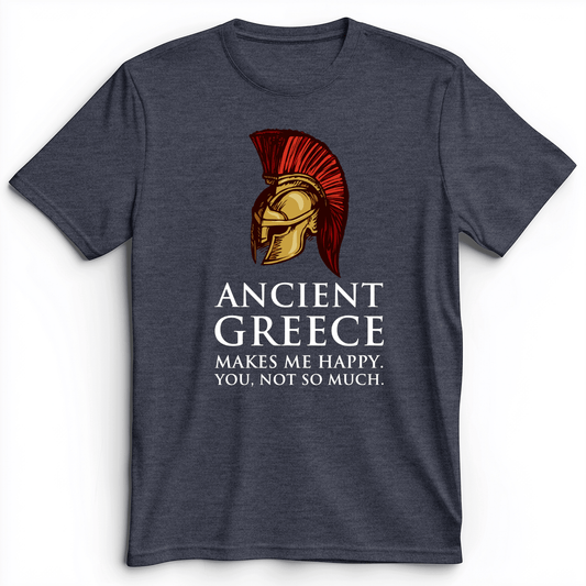 Makes Me Happy Premium Tee Heather Navy / S