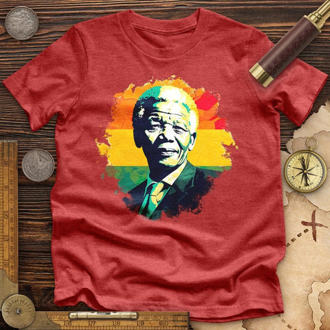 Mandela Art High Quality Tee Heather Red / S