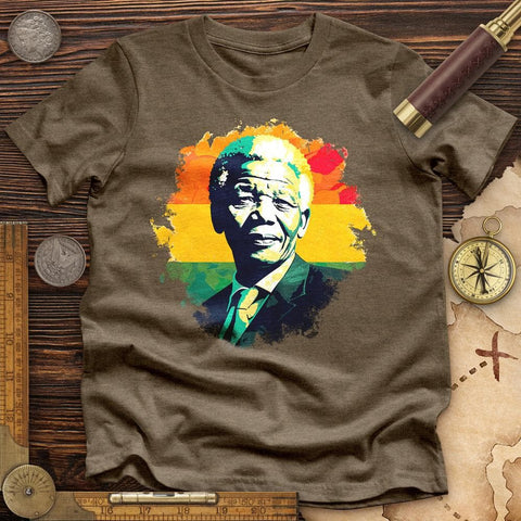 Mandela Art High Quality Tee Heather Olive / S