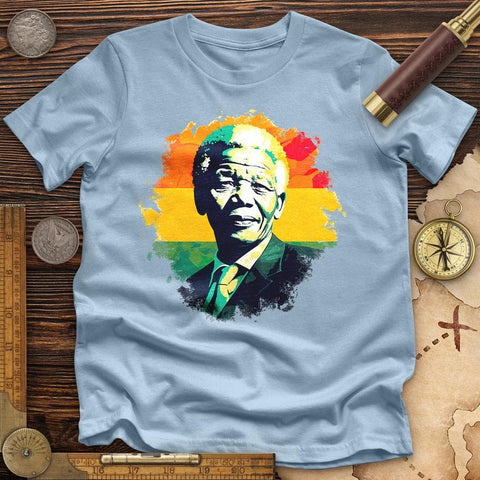 Mandela Art High Quality Tee Light Blue / S