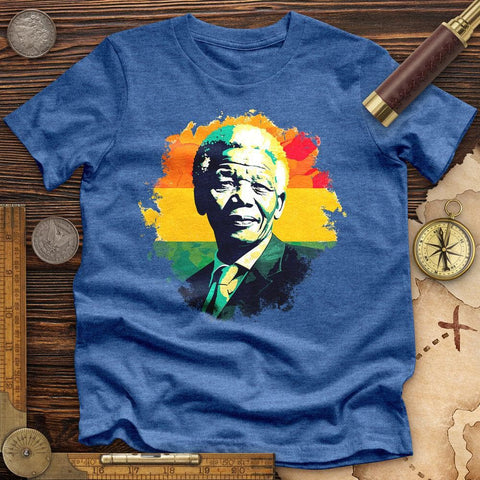 Mandela Art Premium QualityTee Heather True Royal / S