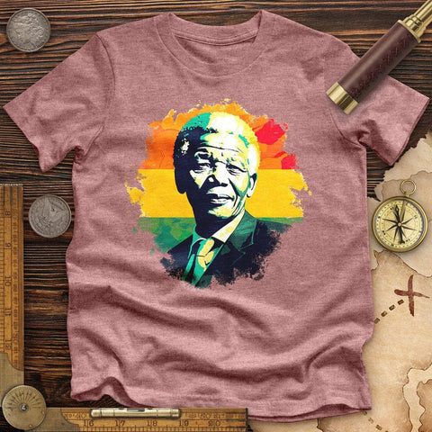 Mandela Art Premium QualityTee Heather Mauve / S