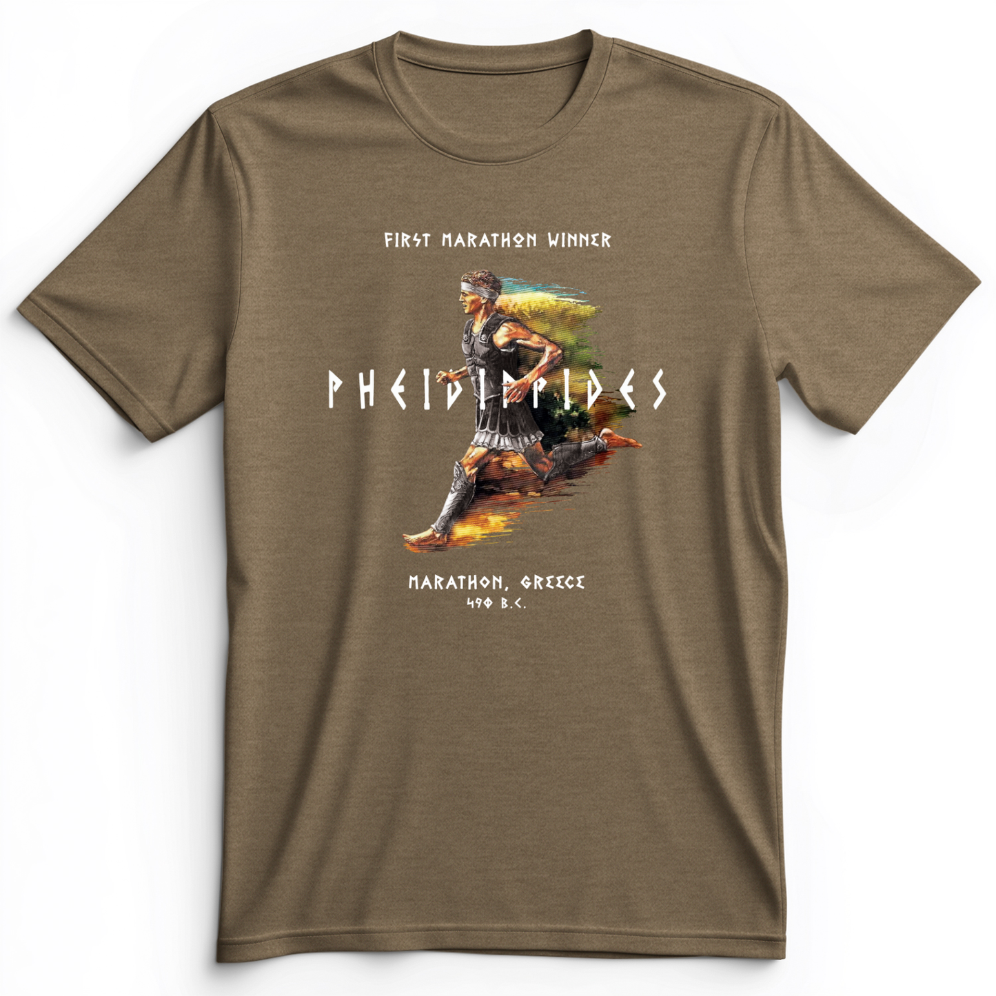 Marathon Run Premium Tee Heather Olive / S