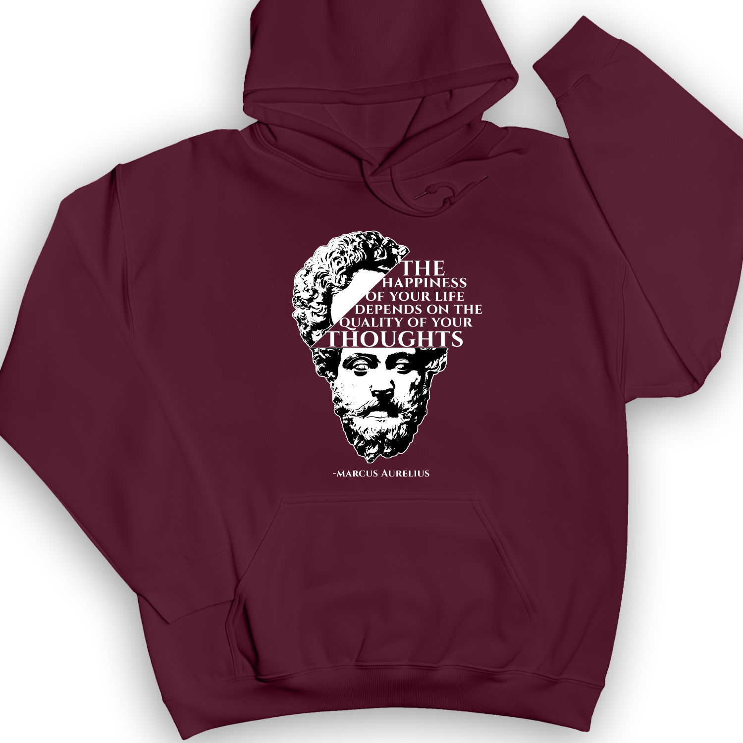 Marcus Aurelius Hoodie Maroon / S