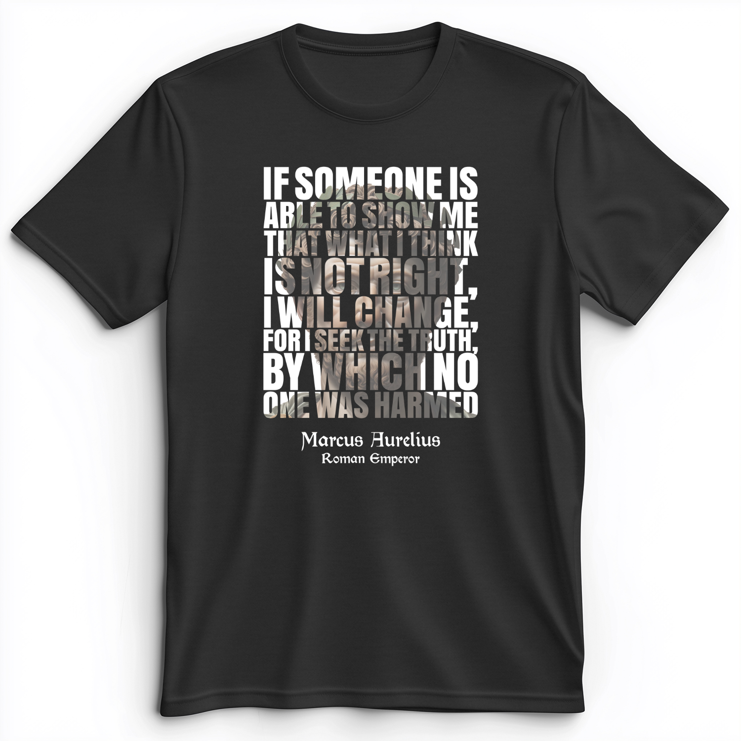 Marcus Aurelius Quote Premium Tee Dark Grey Heather / S