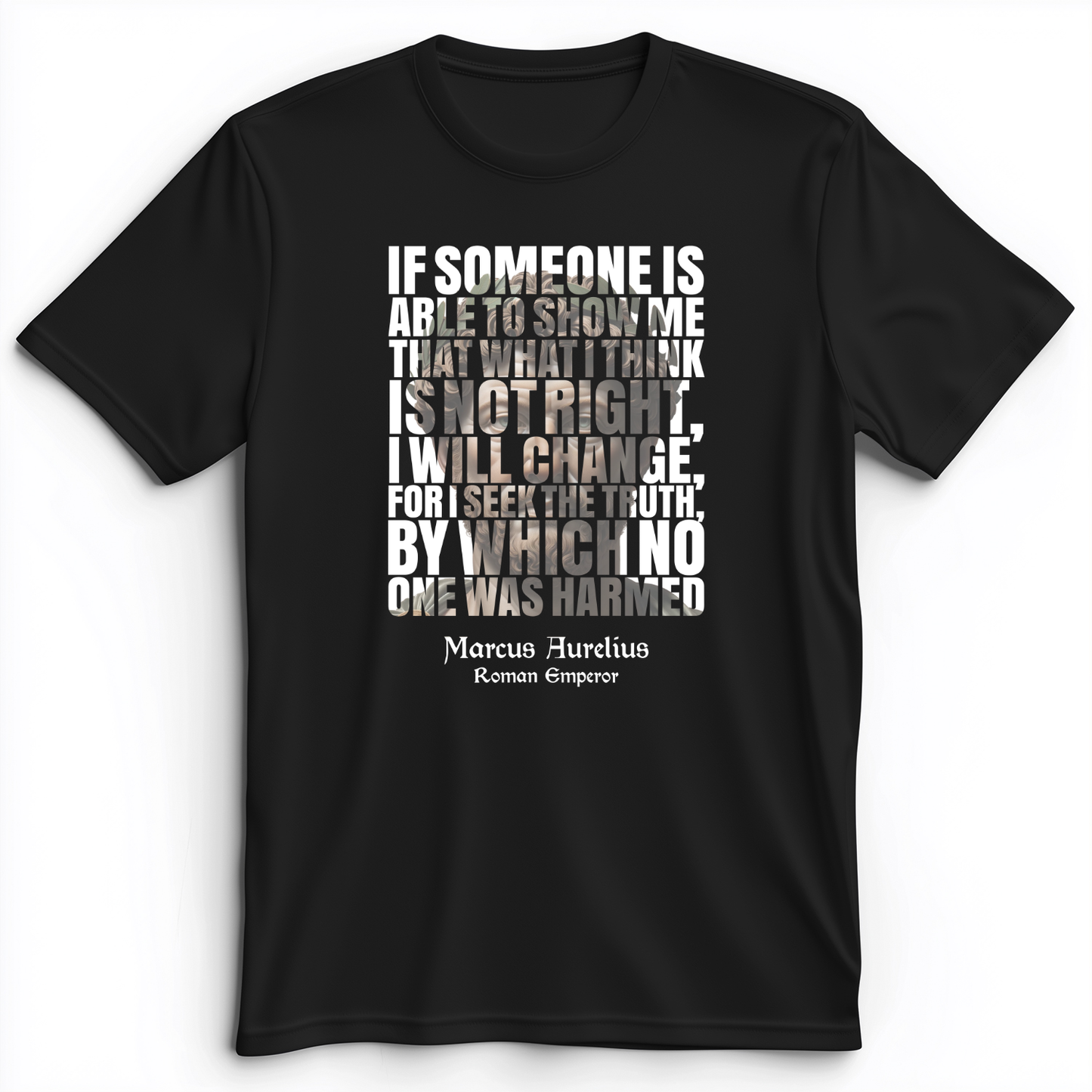 Marcus Aurelius Quote Premium Tee Black / S