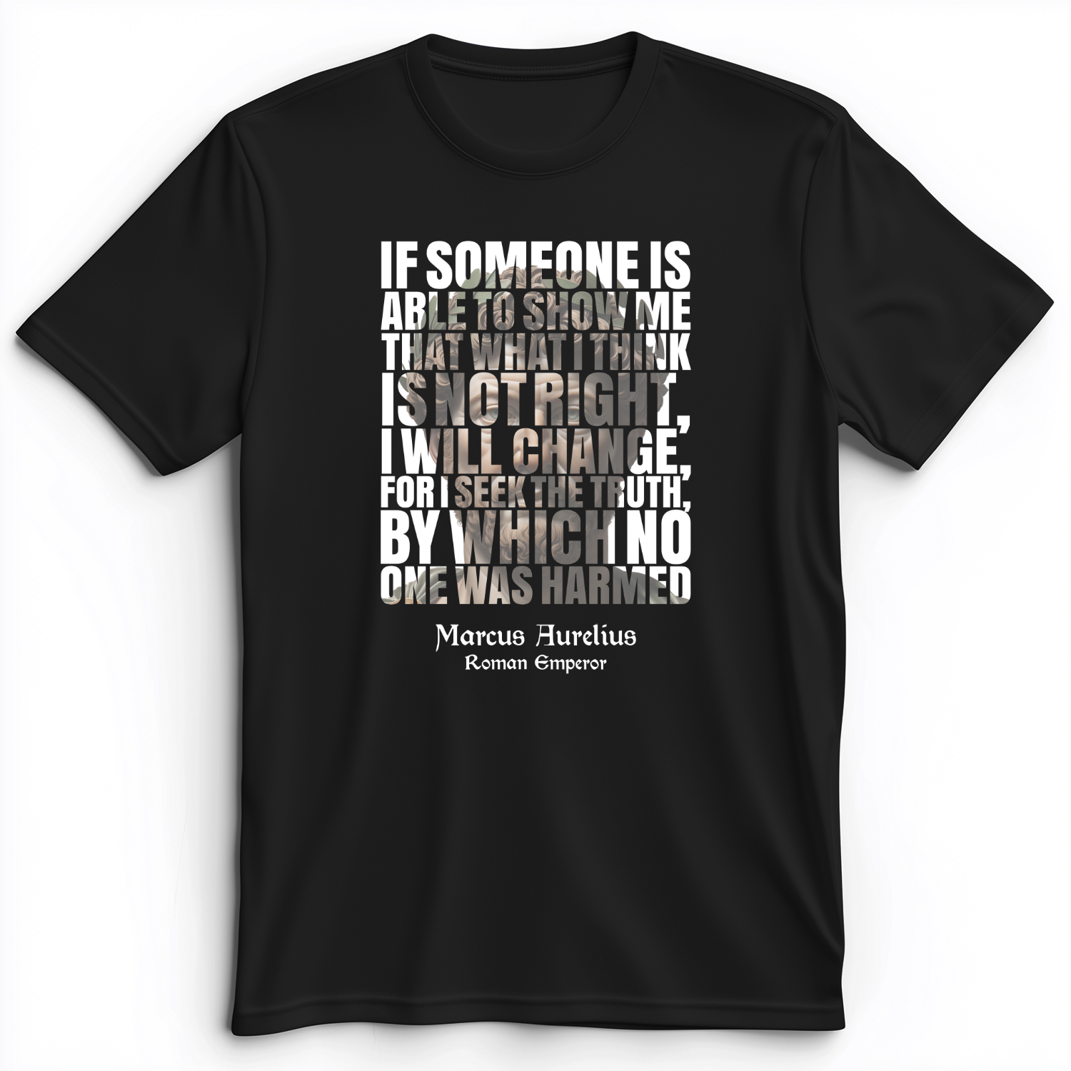 Marcus Aurelius Quote Premium Tee Black / S