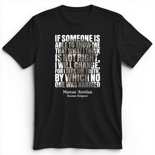 Marcus Aurelius Quote Premium Tee Black / S
